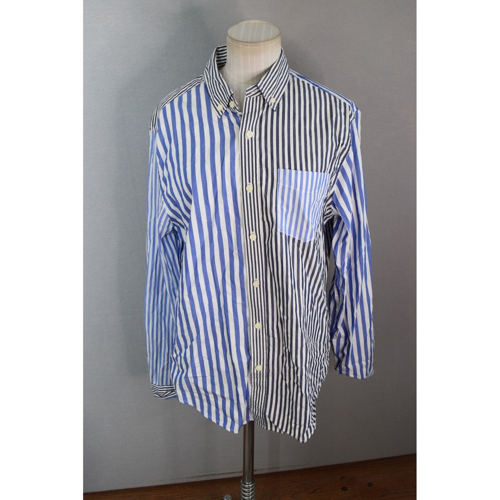 Alex Mill Button Down Shirt Medium Blue White Mixed Stripe Cotton Mens Top